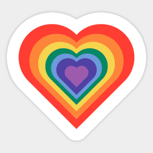 Rainbow heart Sticker